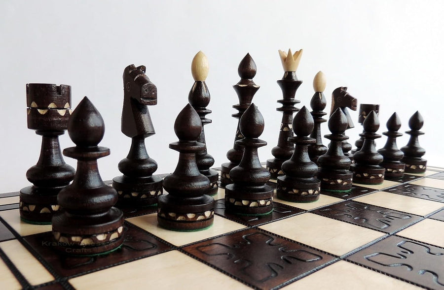 Luxury 54cm Folding Wooden Chess Set | Handcrafted Indian Pieces | Premium Gift