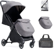 Automatic-Folding Baby Stroller with Footmuff Raincover & Changing Bag