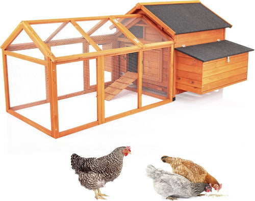 Extra Large Chicken Coop with Run Wooden Hen House Nest Boxes 12 Birds