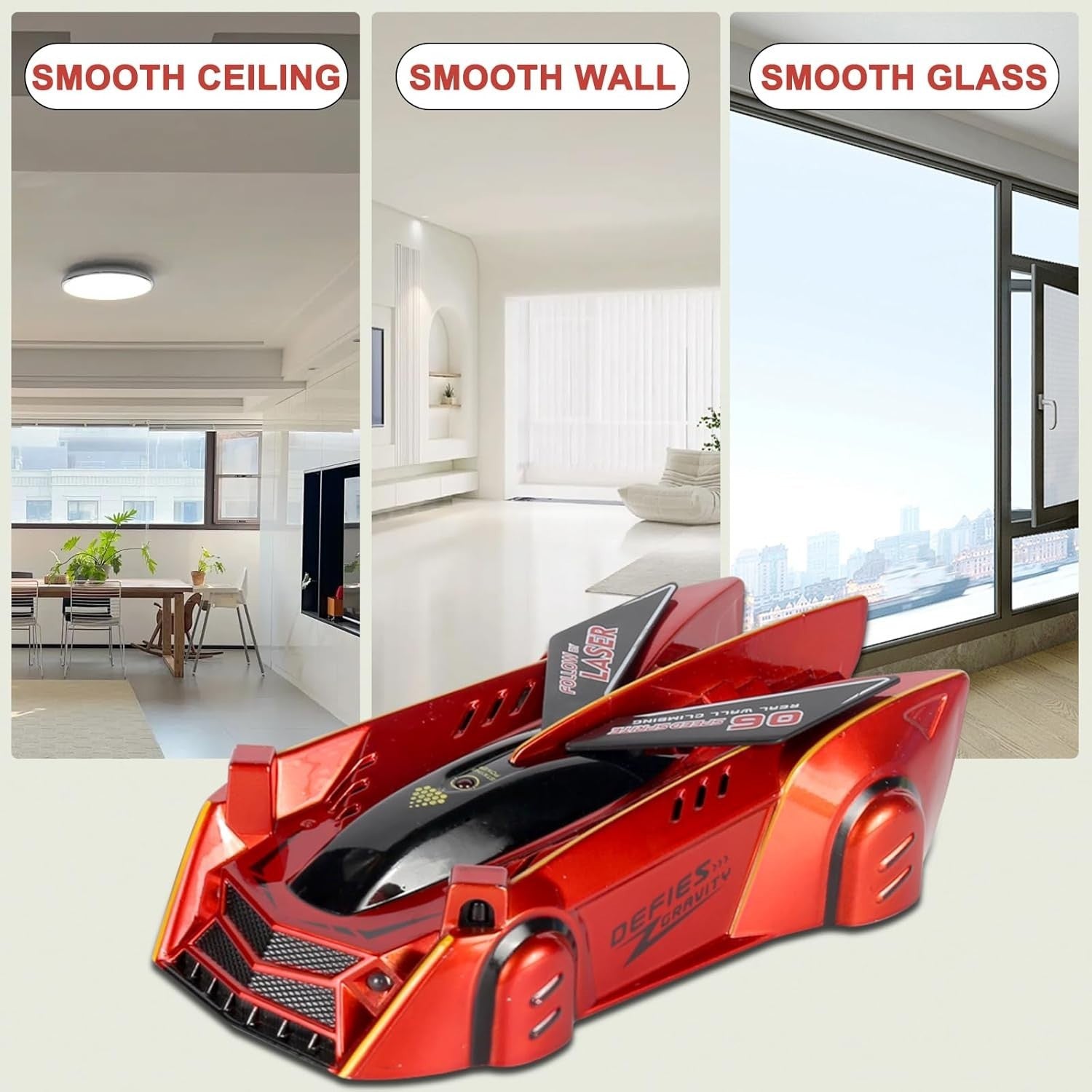 Red Wall Climbing RC Car – Laser Remote Control Stunt Toy for Kids & Teens