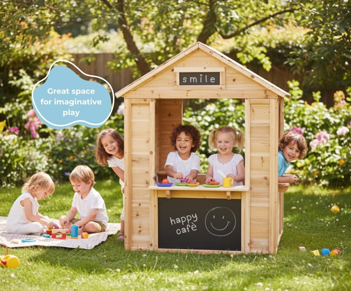 Wooden Kids Playhouse Café Shop Market Stall Indoor Outdoor