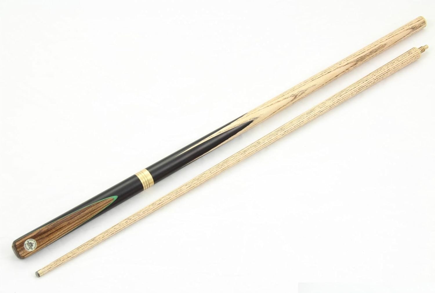 55in Snooker Pool Cue 8.5mm Tip Ash Shaft 3pc Ebony Zebrano Quick Joint