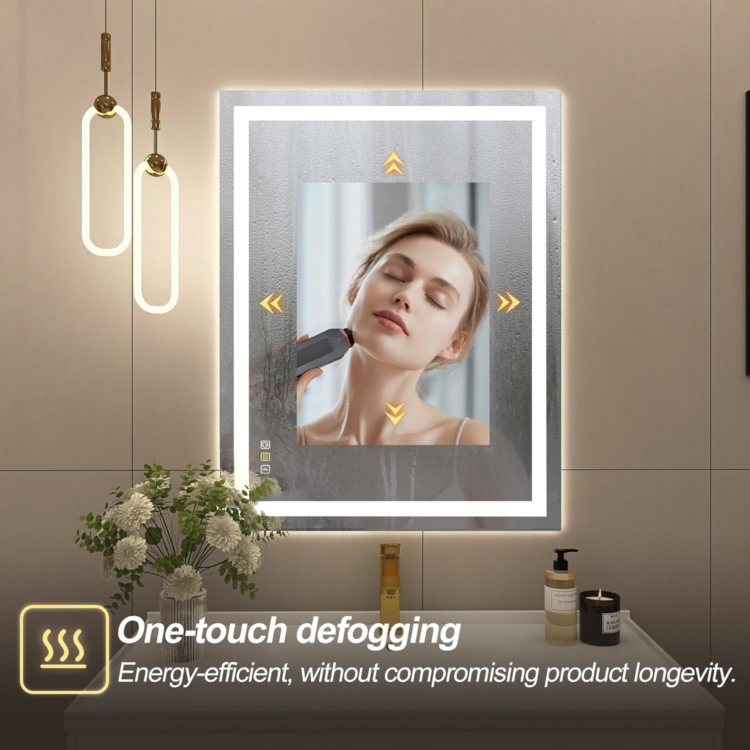 LED Bathroom Mirror 50x70 cm with Bluetooth, Anti-Fog & Dimmable Light