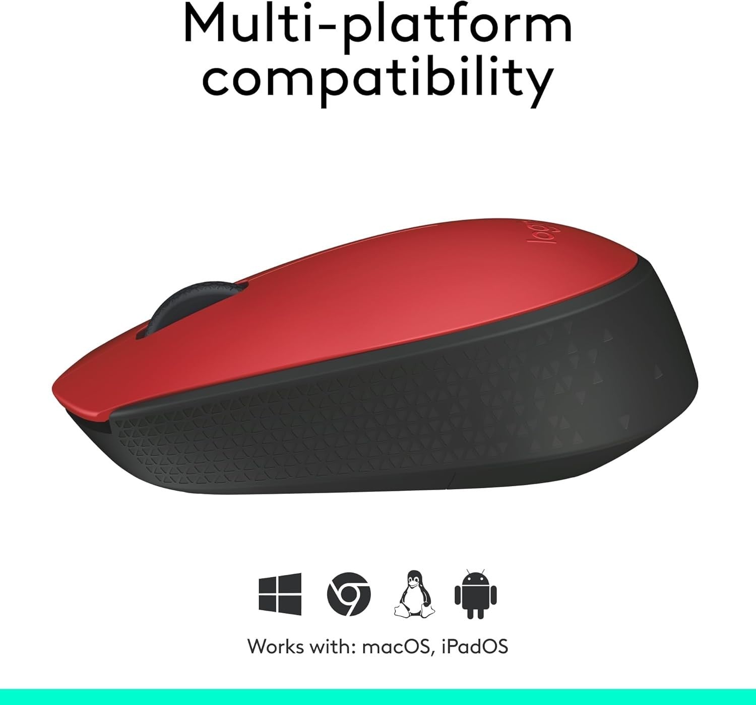 Wireless Mouse 2.4GHz USB Optical Laptop PC 12 Month Battery Red