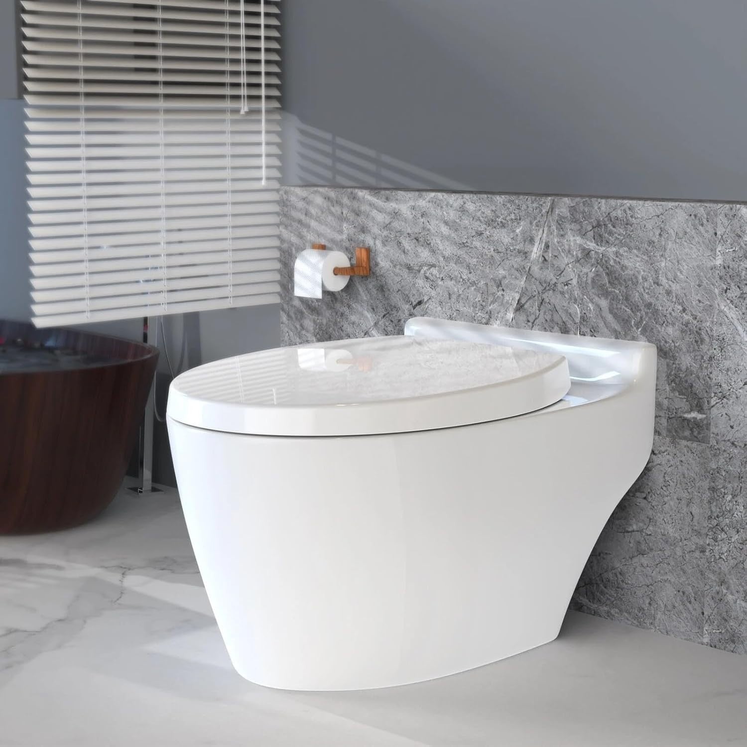 Soft Close Oval Toilet Seat White Quick Release Adjustable PP Top Fix 385-470mm