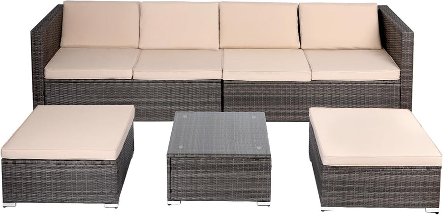 6 Seater Rattan Garden Sofa Set Patio Lounge Modular Outdoor Furniture
