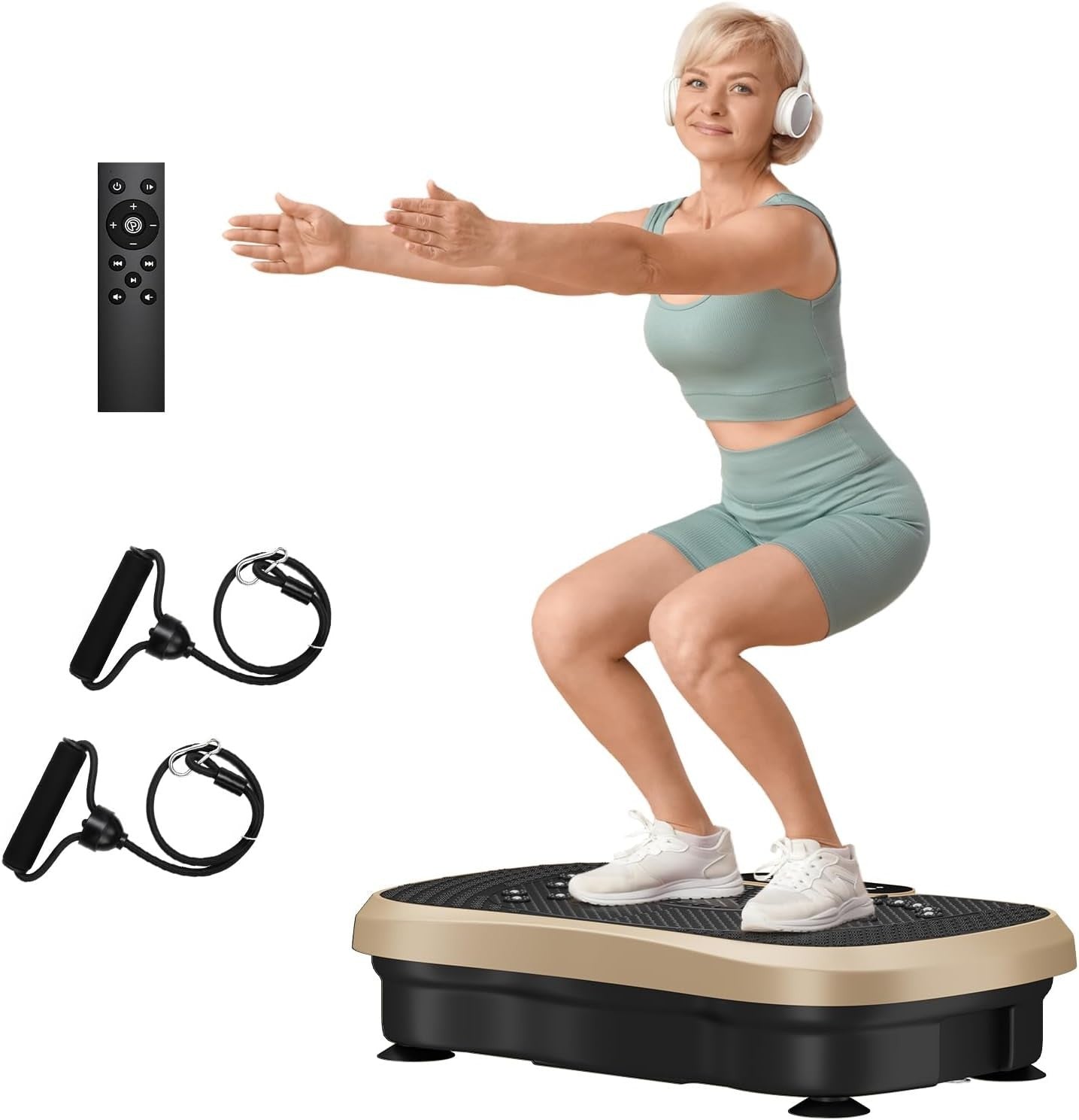 Gold Vibration Plate Exercise Machine Weight Loss Lymphatic Drainage 99 Levels