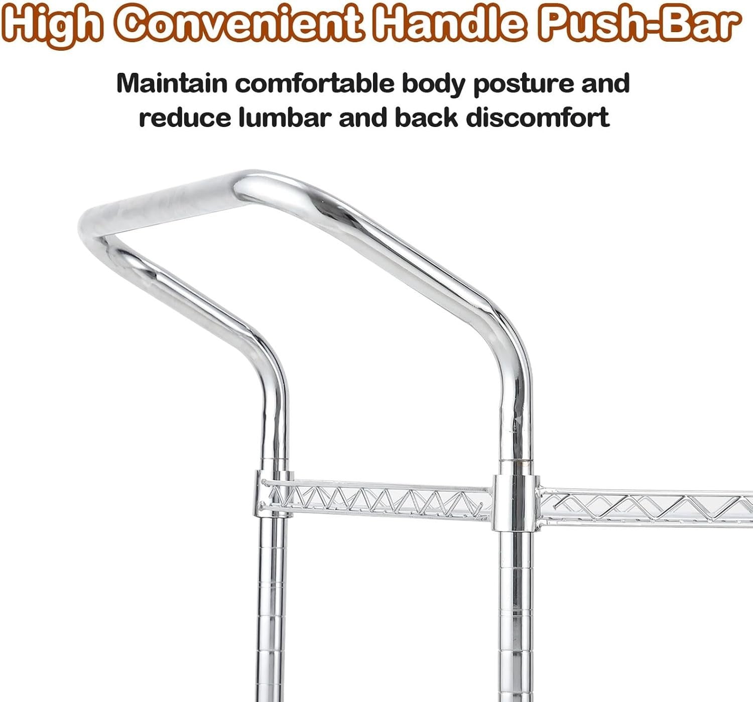 Heavy Duty 3 Shelf Rolling Utility Cart Metal Storage Trolley Wheels
