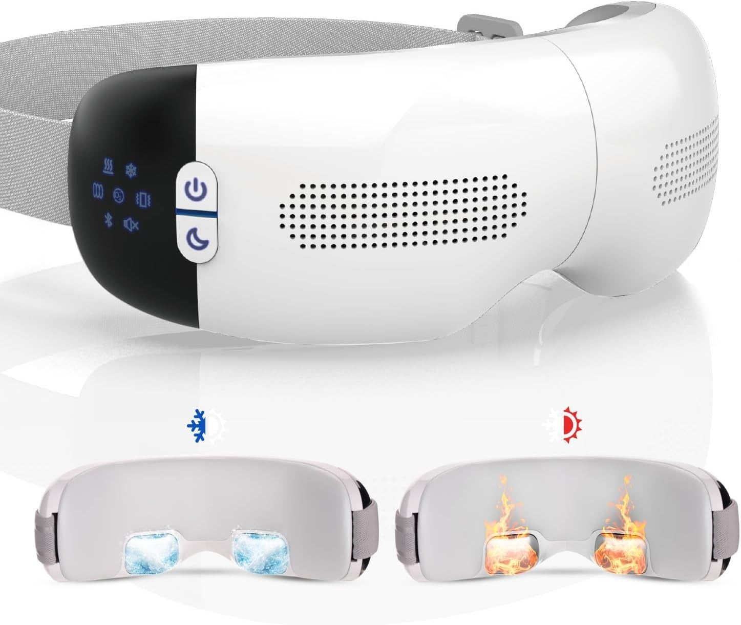 Hot Cold Eye Massager with Air Compression Vibration Bluetooth for Sleep Relief