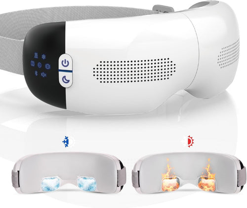 Hot Cold Eye Massager with Air Compression Vibration Bluetooth for Sleep Relief