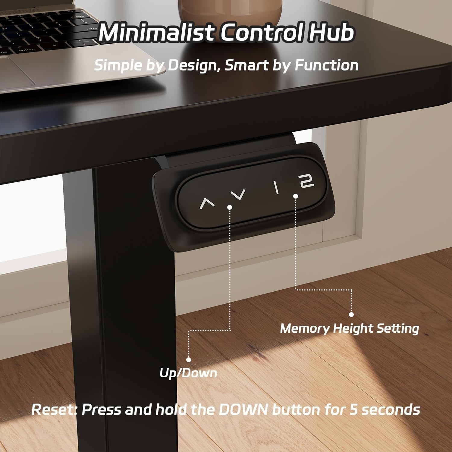 Electric Standing Desk 140x60cm Adjustable Sit Stand Table with Memory, Black