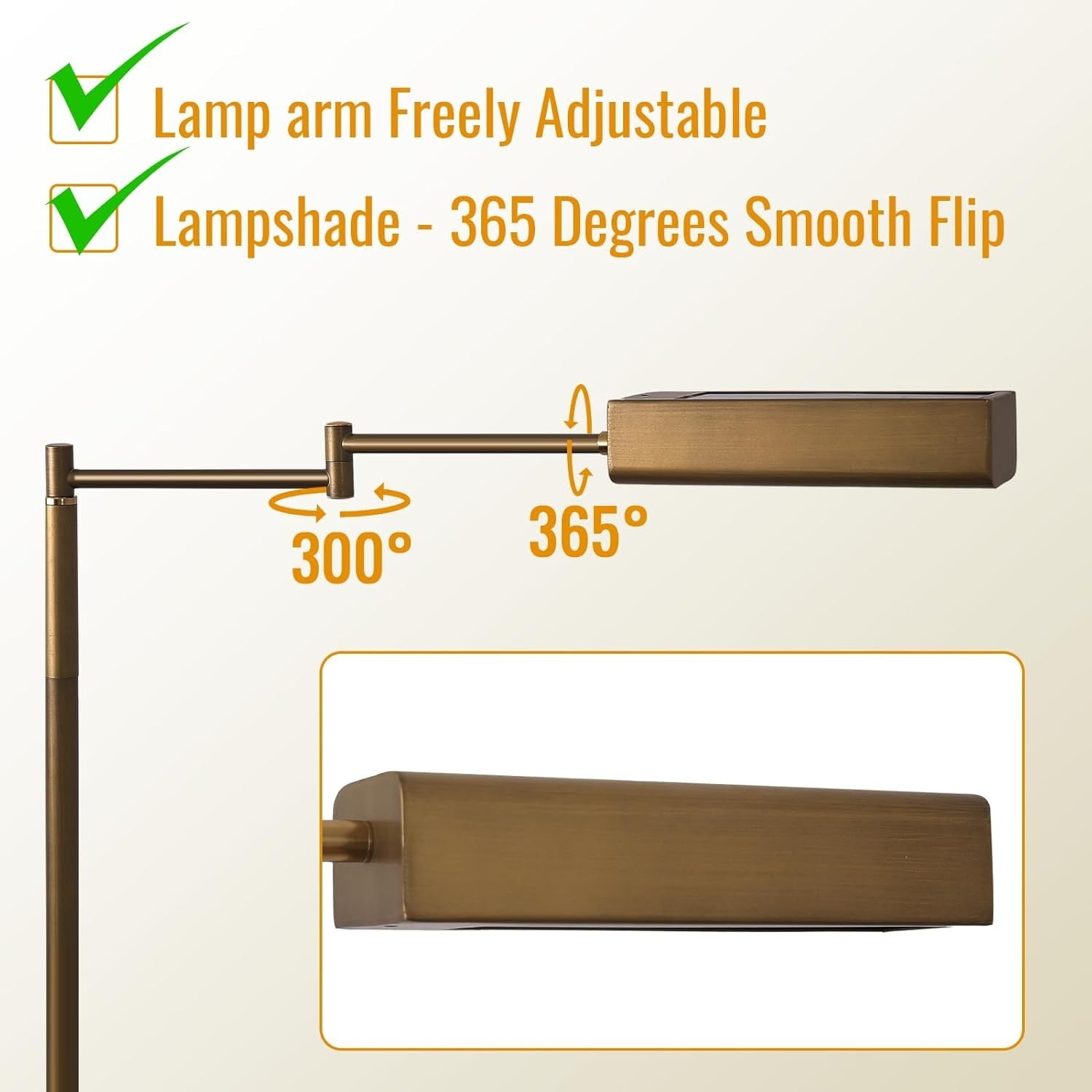 LED Floor Lamp Bronze 20W 1500LM Dimmable Remote Reading Standing Light