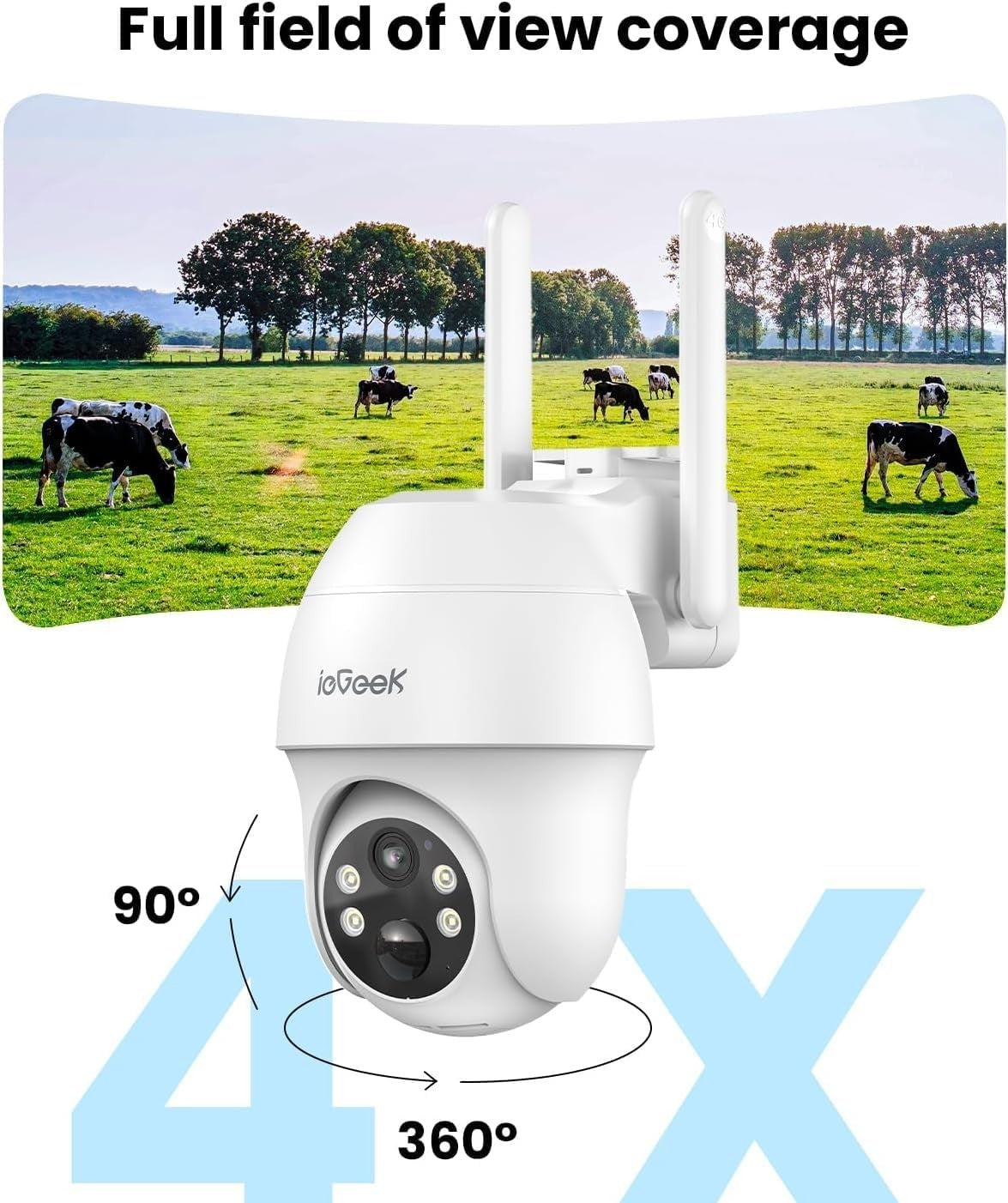 4G LTE Solar Security Camera 2K Wireless No WiFi SIM Card CCTV