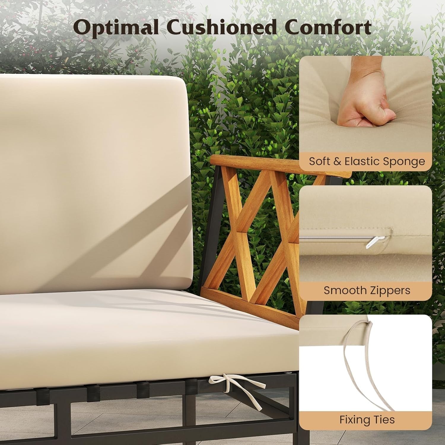 5 Seater Garden Corner Sofa Set w/ Coffee Table Patio Outdoor Furniture