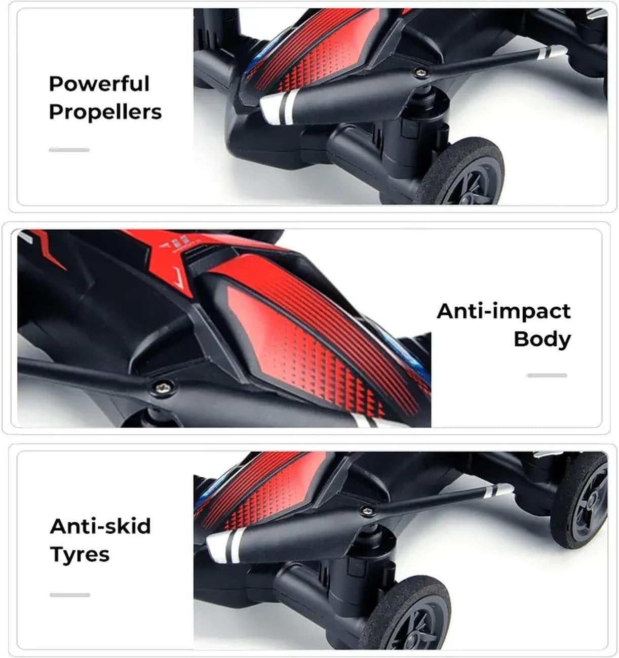 2-in-1 Land-Air RC Drone & Car, Headless Mode, 360° Flips, Kids Toy