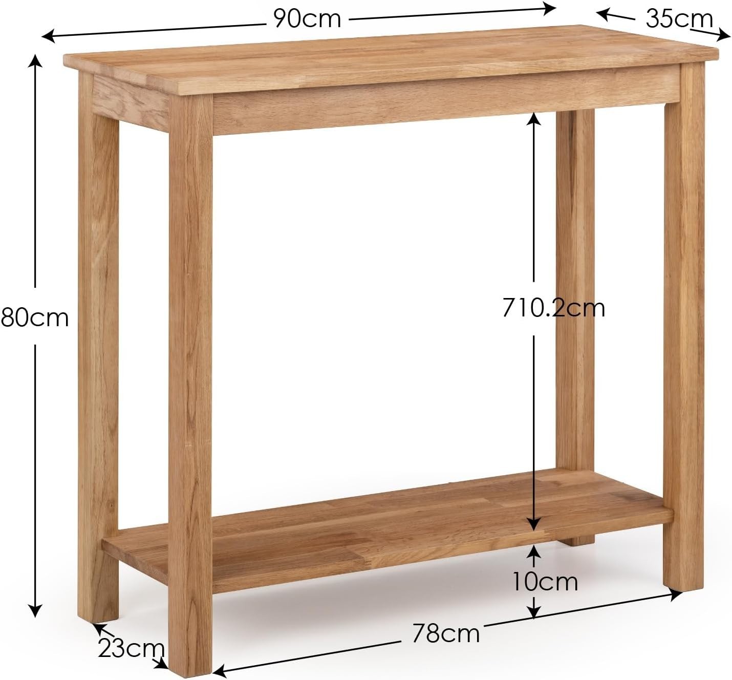 Rustic Narrow Console Table – 2-Tier Design with Metal Frame for Hallways