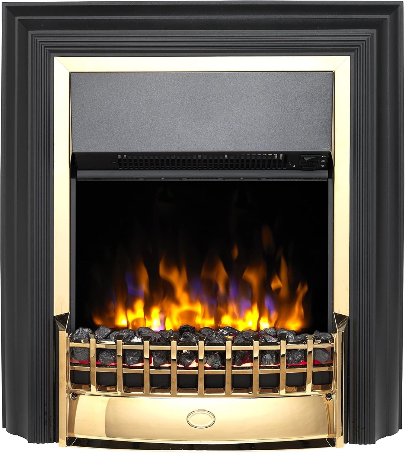 Freestanding Electric Fireplace with LED Flame Effect & Adjustable 2kW Heater