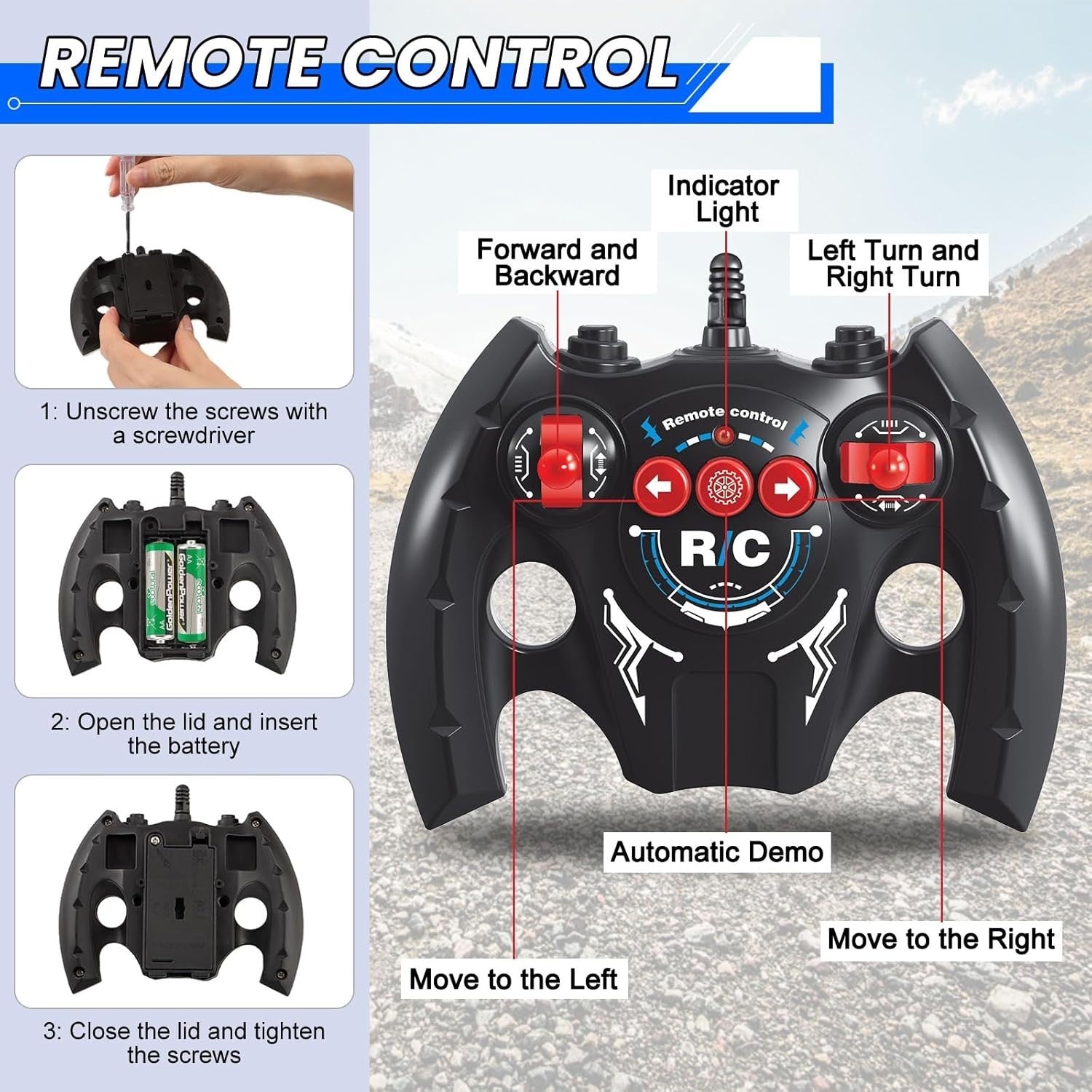 RC Car Remote Control Truck 360° Stunt Drift Toy LED Light All Terrain Gift Kids