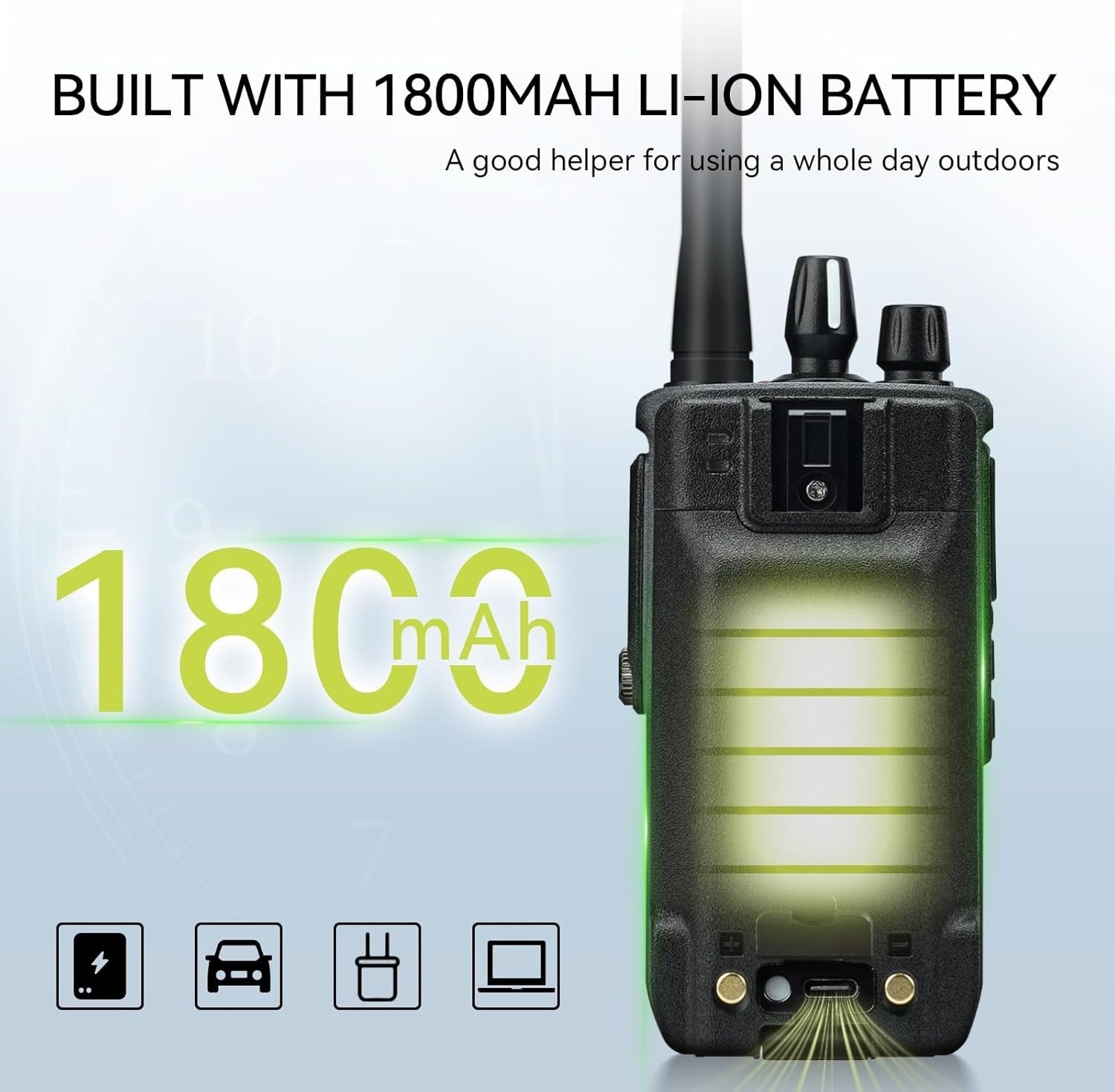 IP67 Waterproof Dual Band Walkie Talkie 5W Long Range Color Screen Radio