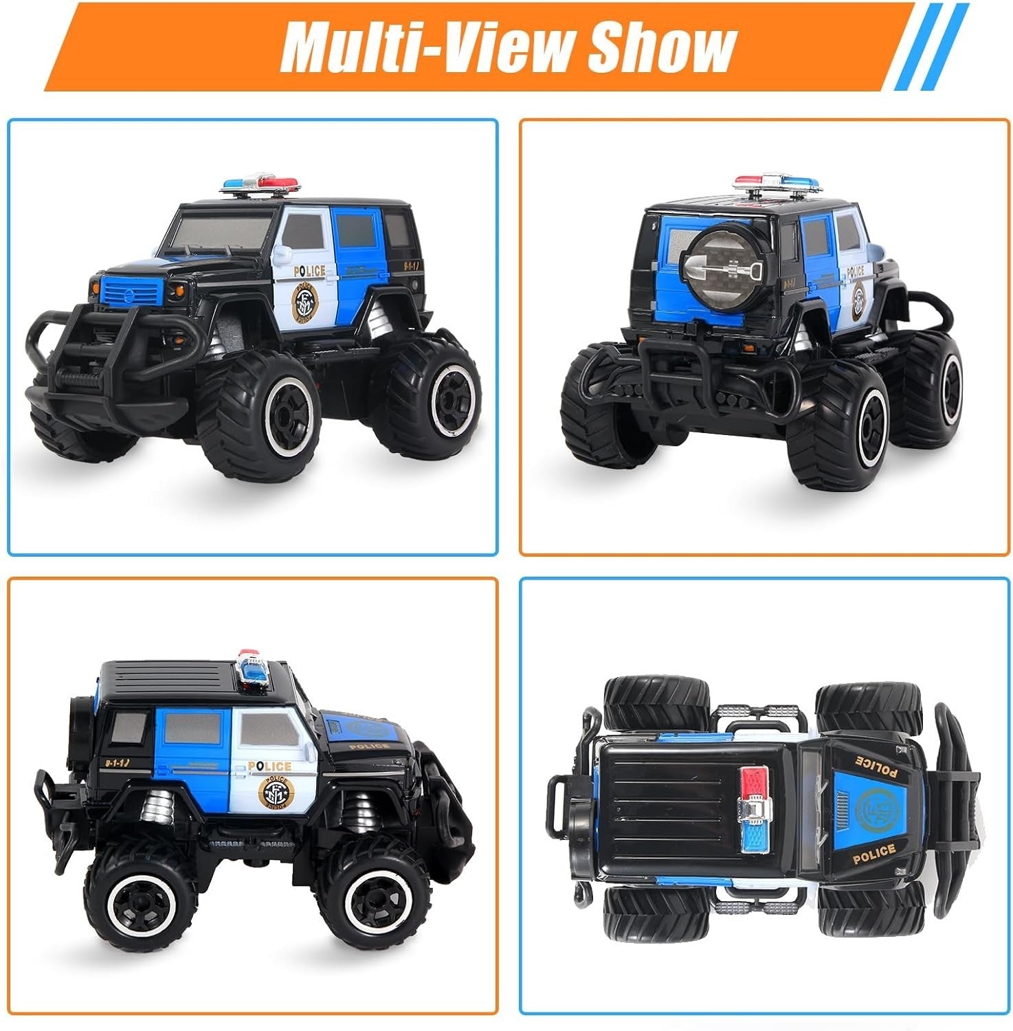 Mini Police RC Car for Kids 3-7, Off-Road Remote Control Toy Gift