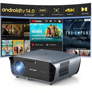 4K Smart Projector 2400 ANSI Google TV WiFi 6 Bluetooth HDR