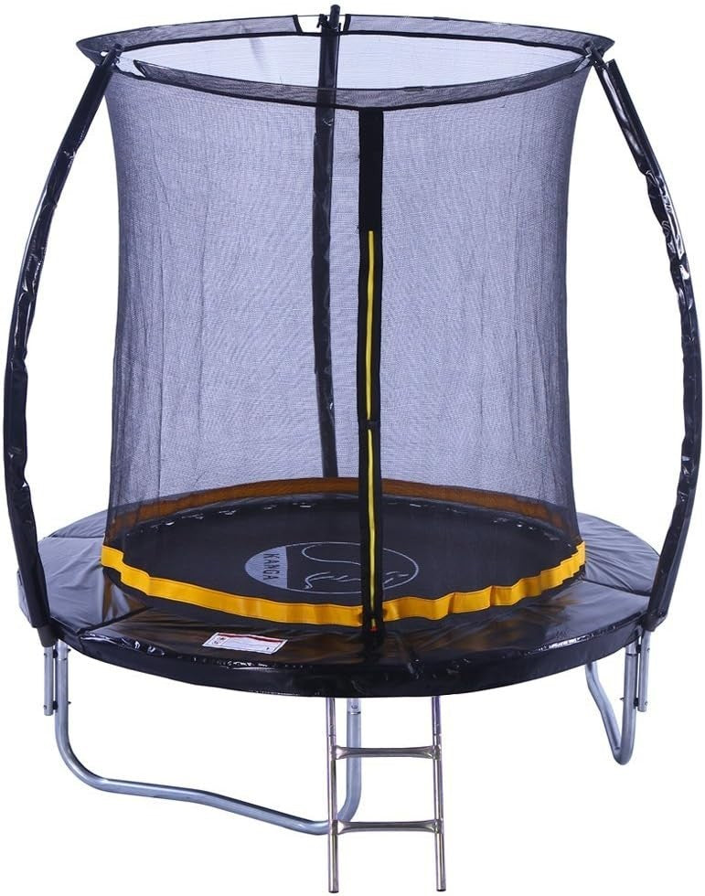 6FT Kids Garden Trampoline w Safety Enclosure Ladder Anchor Kit