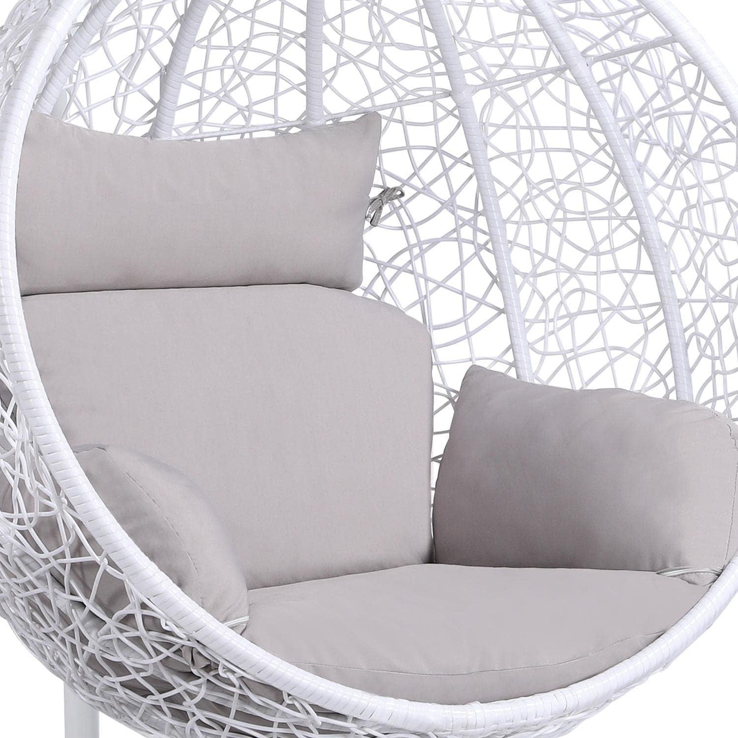 Modern Hanging Egg Chair with Soft Cushion | Rattan Swing for Garden