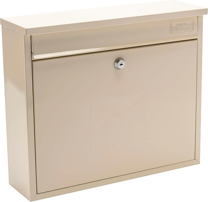 Lockable Wall Mounted Post Box Weatherproof Steel Antique Cream Secure & Stylish