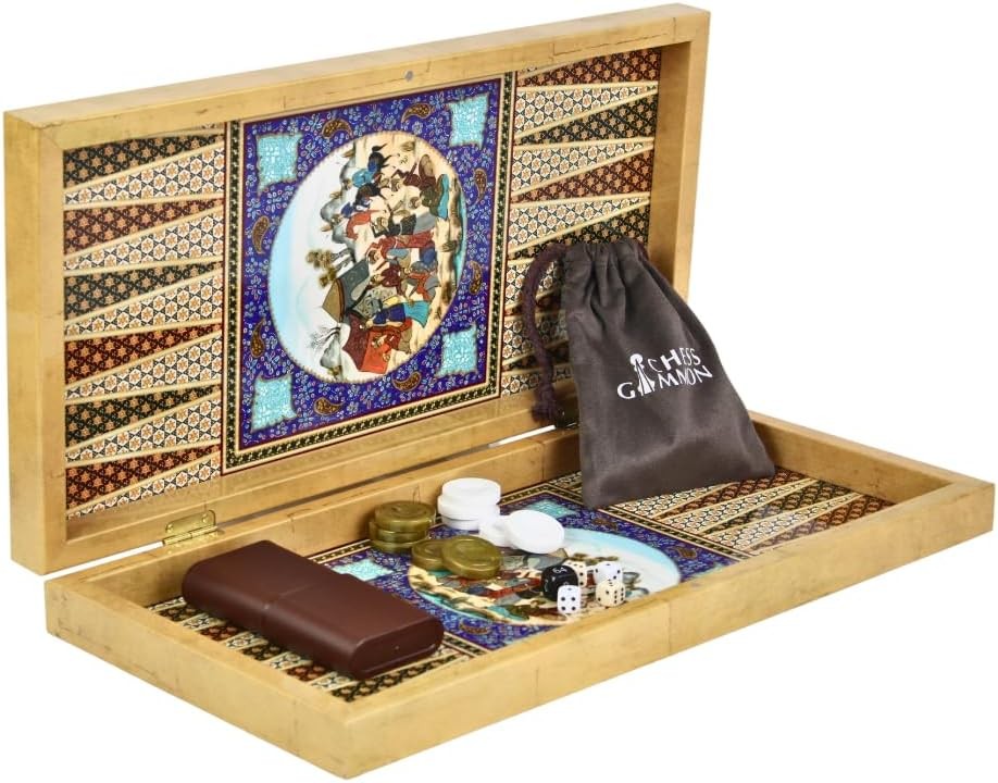 Luxury Wooden Backgammon Set 20” Large Classic Board Game Family Gift