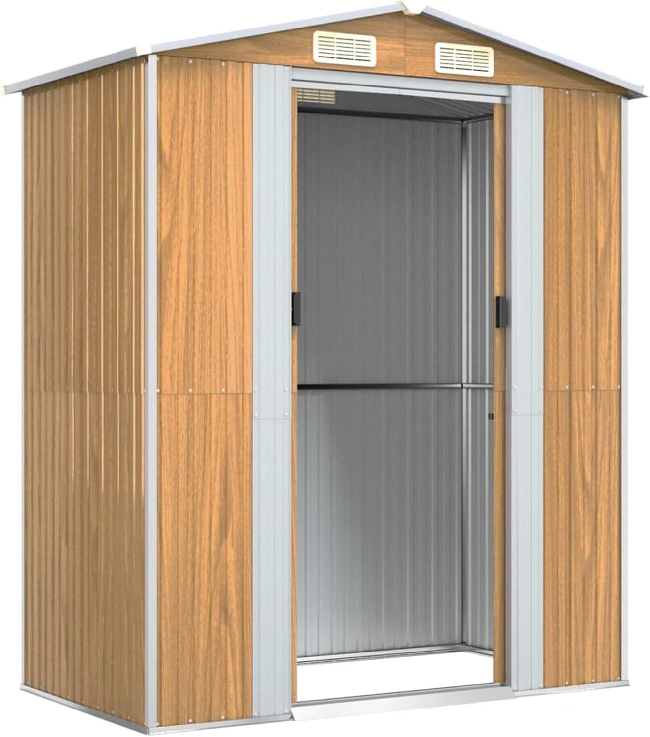 6.3x3.5FT Metal Garden Shed Outdoor Storage House with Sliding Gate & Handle