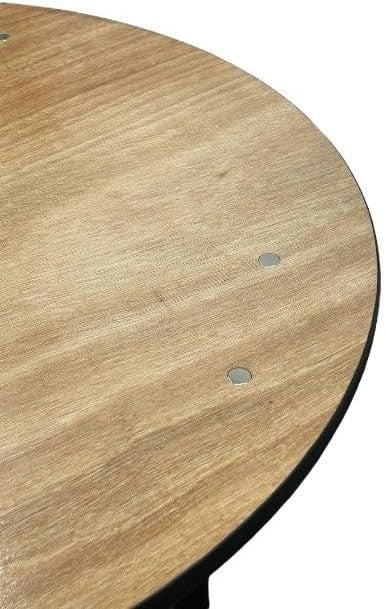 2ft6 Round Folding Table Wooden Sturdy Compact Table for 2