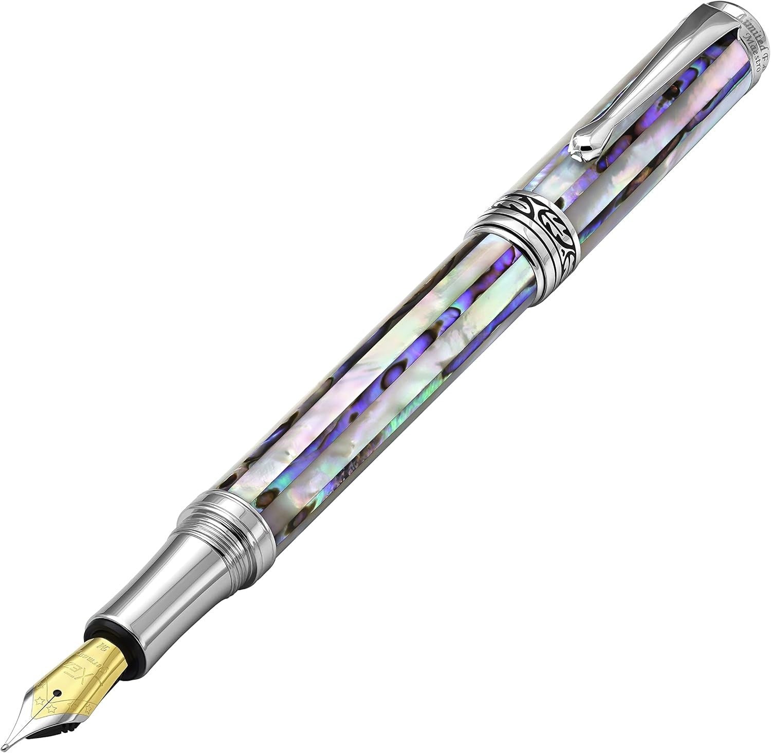 Limited Edition Medium Fountain Pen Black Mother of Pearl Abalone