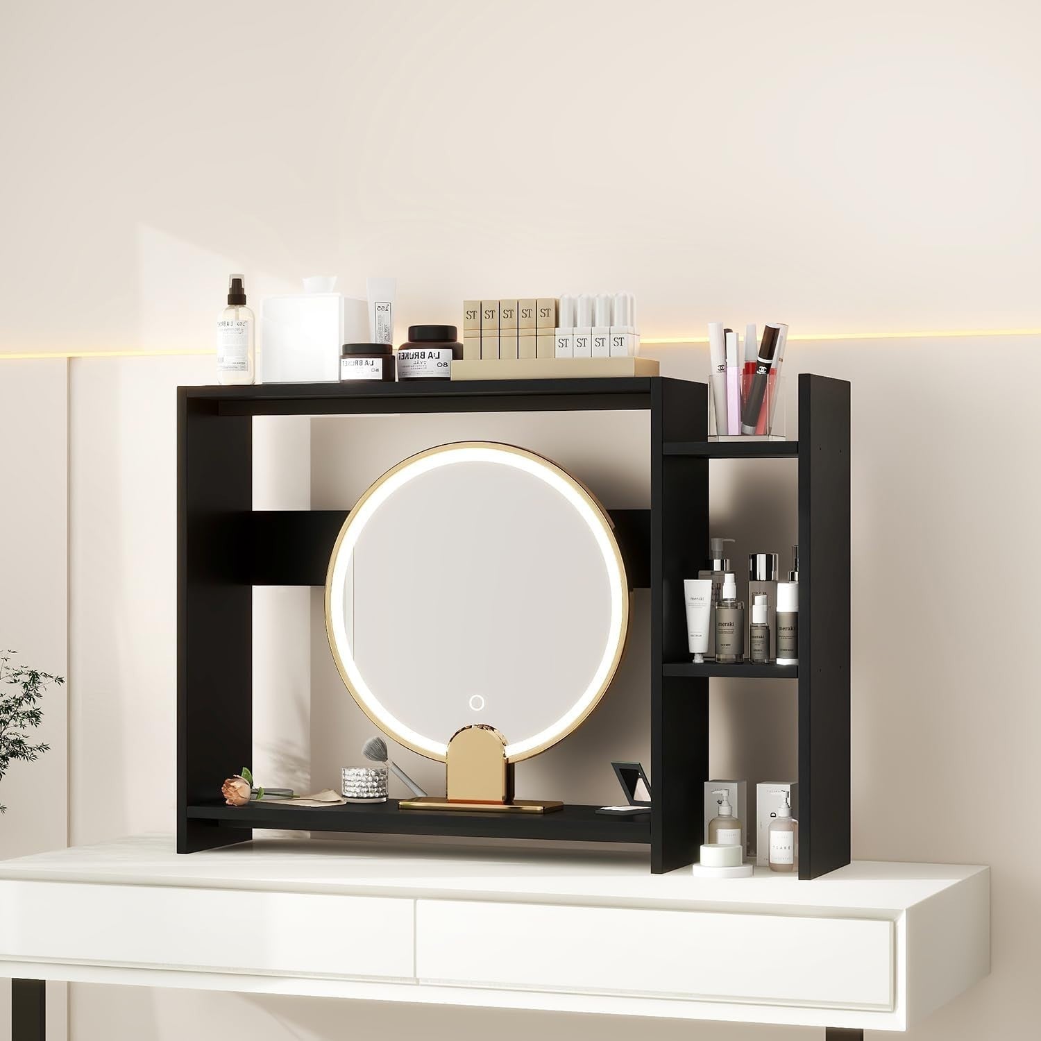 2-Tier Desktop Bookshelf 94cm Desk Shelf Organiser Monitor Riser Space-Saving