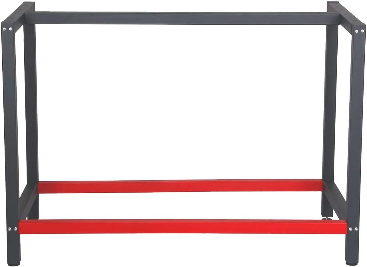 Heavy Duty Steel Workbench Frame 100x57x81cm Anthracite Red DIY Table Base