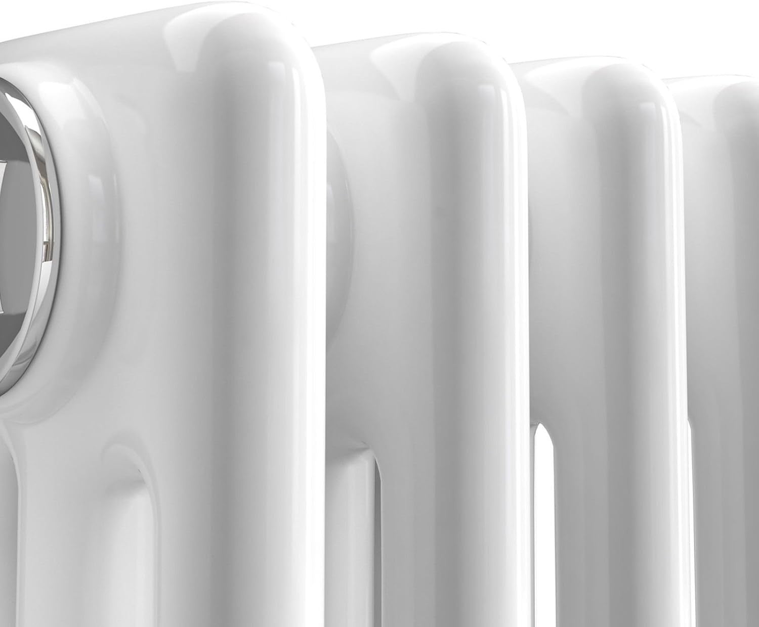 Triple Column Horizontal Radiator 300x605mm White Cast Iron Style
