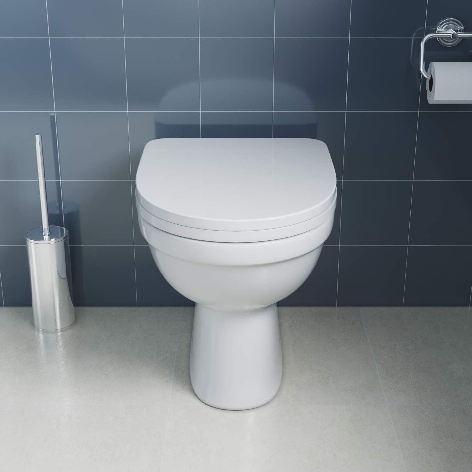 1100mm White Left Hand Vanity Unit with Basin & Back to Wall Toilet Combo Set