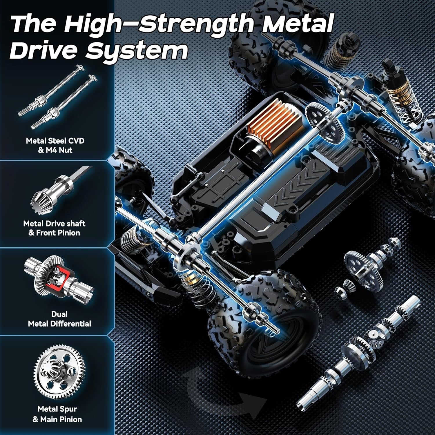 1:18 High-Speed 4x4 RC Car 40KM/H Off-Road Truck Adults Boys Dual Battery