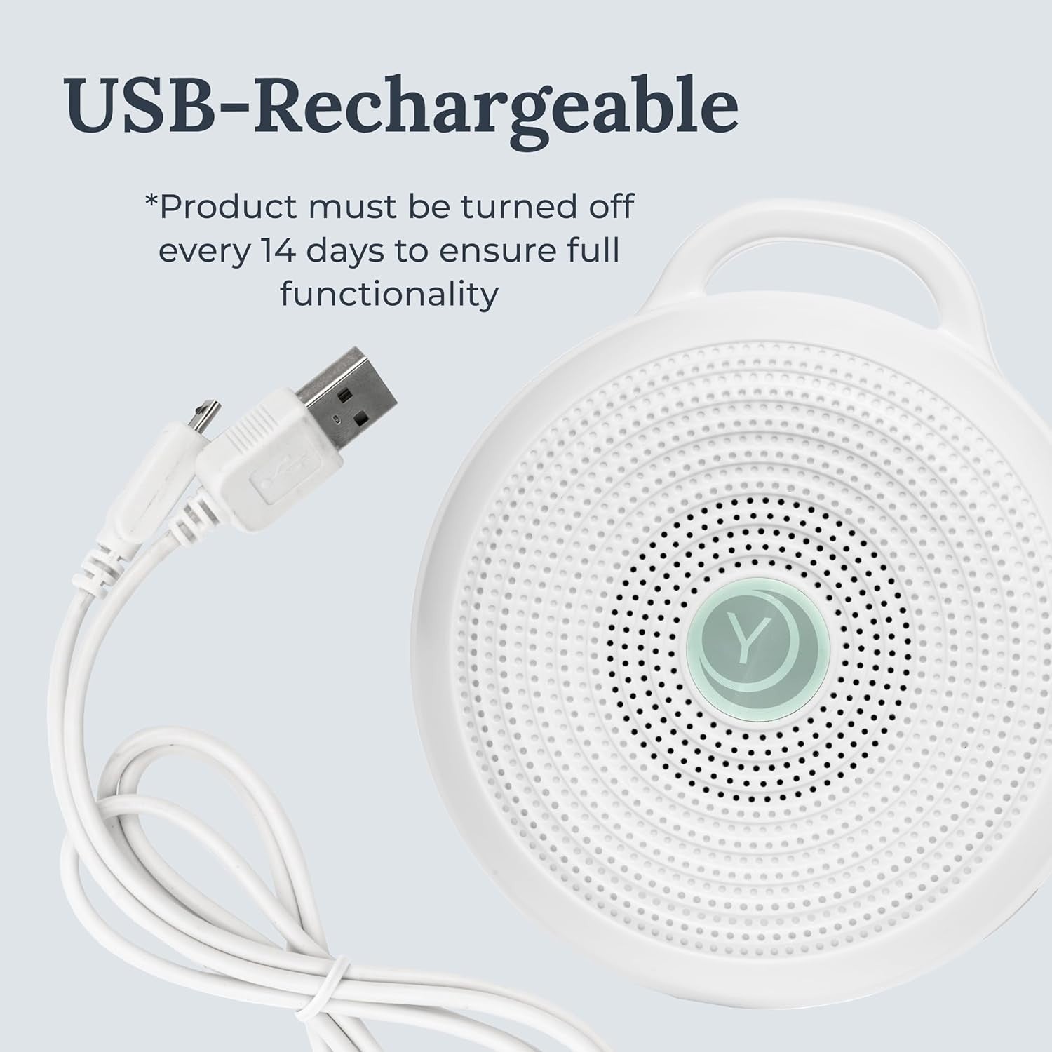 Portable White Noise Machine with 3 Soothing Sounds & USB Recharge