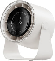 White USB Rechargeable Desk Fan – Quiet Cooling 3600mAh Battery Portable Airflow
