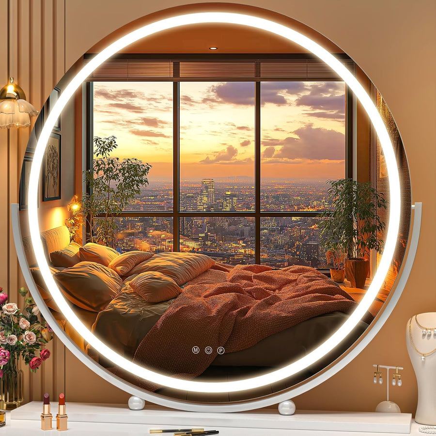 LED Vanity Mirror 70x70cm with Dimmable Lights & Smart Touch Control