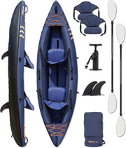 2 Person Inflatable White Water Kayak w/ Pump Paddles Bag