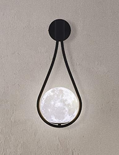 Modern Moon Wall Lights Set of 2 – Black Frame, Warm LED for Bedroom