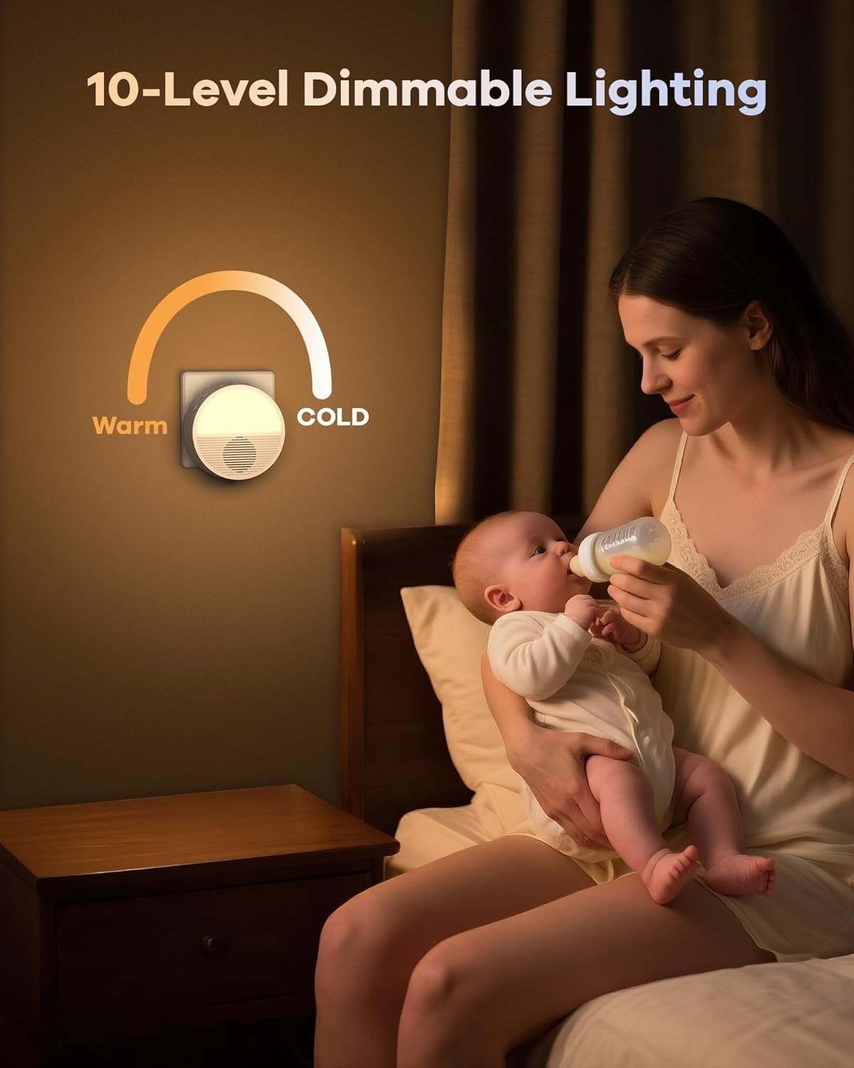 Wall Plug White Noise Machine with 28 Soothing Sounds & Night Light