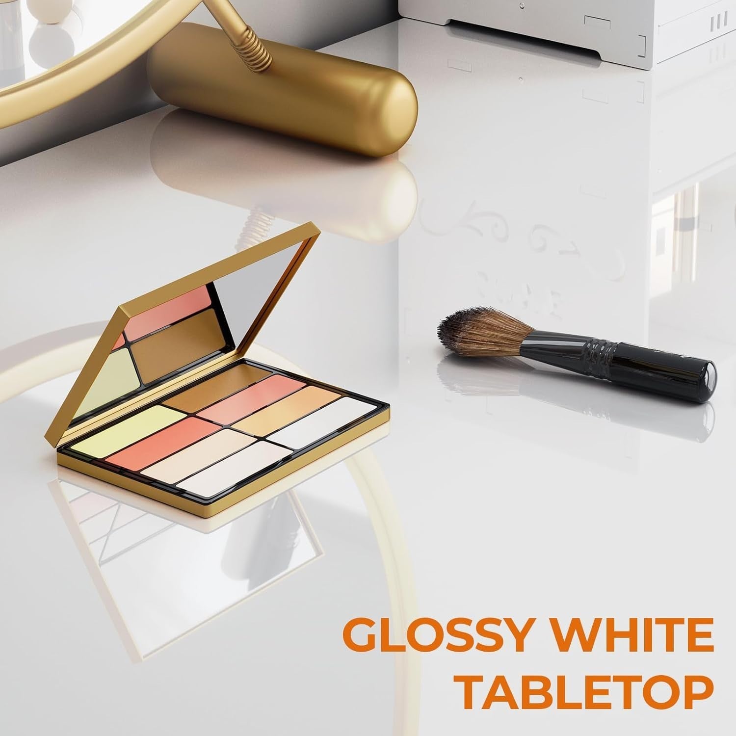 White Makeup Vanity Dressing Table Desk w/ 2 Drawers Small Spaces 100x40cm