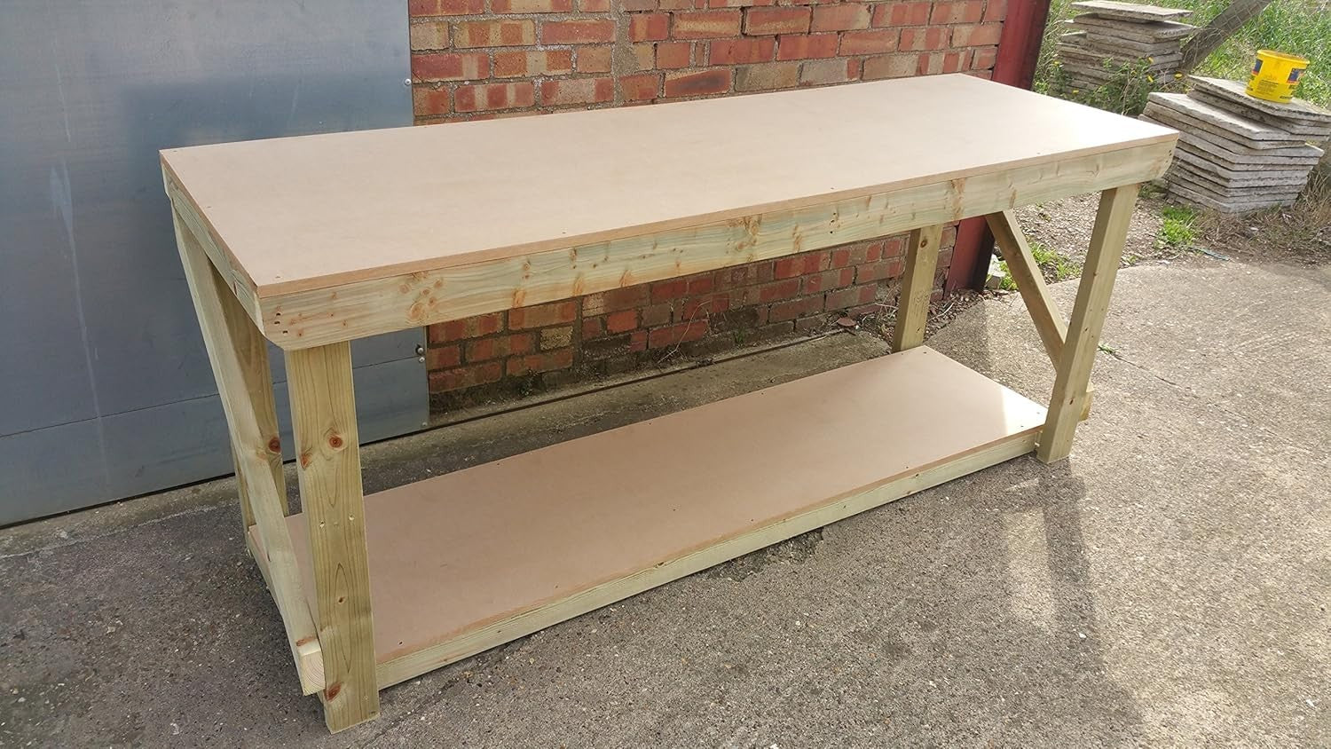 4ft Heavy Duty Wooden MDF Workbench – Strong Construction Timber Work Table