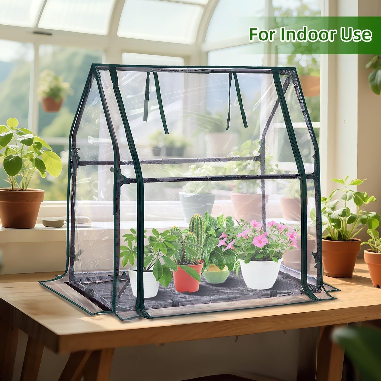 Mini Greenhouse for Indoor Outdoor Plants PVC Waterproof Cover 91x45x84cm
