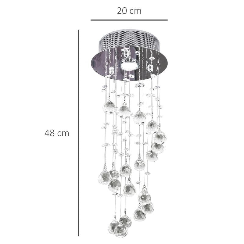 Crystal Spiral Ceiling Light Pendant GU10 Chandelier for Hallway Stair Loft