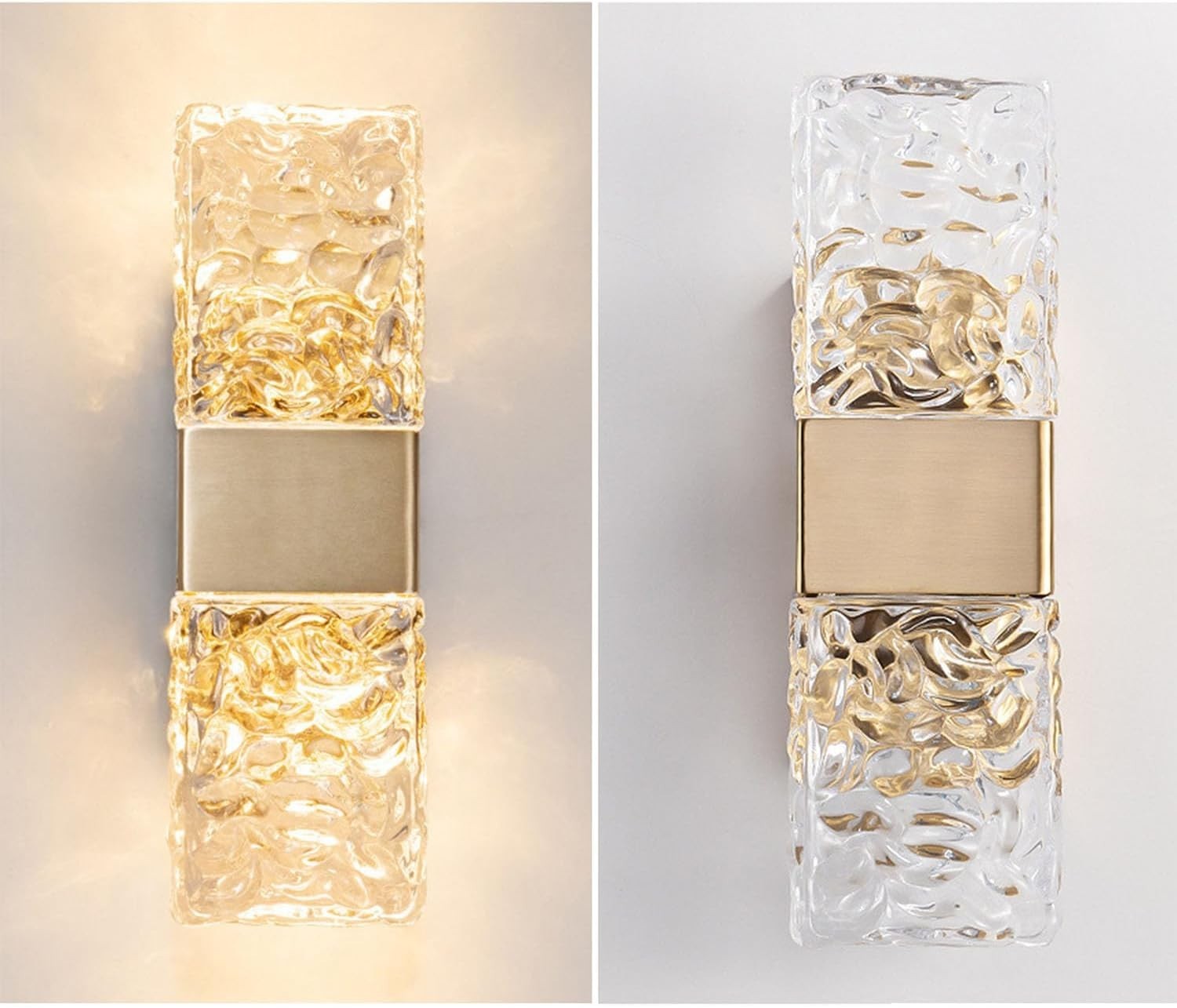 Modern Gold Crystal Wall Sconce Light LED Bedroom Living Room Lamp