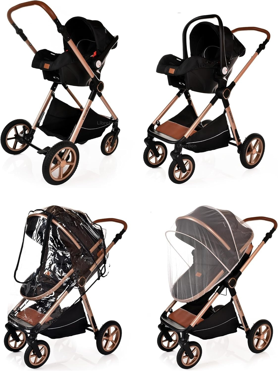 3in1 Baby Pushchair Pram Travel System Lightweight Foldable Newborn Toddler