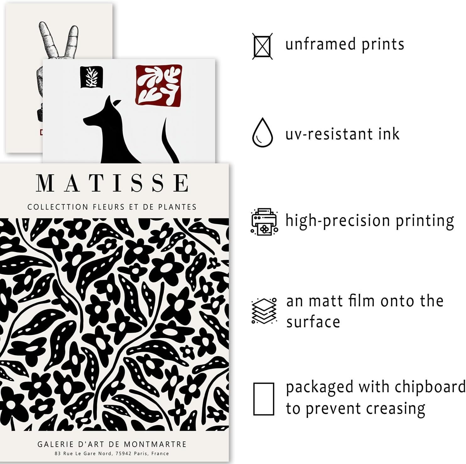 16pc Black White Wall Art Set Minimalist Gallery Prints 11x14